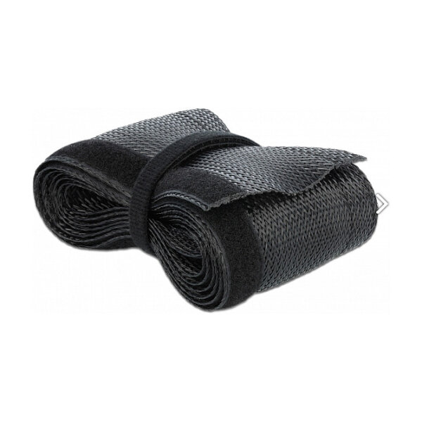 Geflechtschlauch mit Klettverschluss 2 m x 32 mm schwarz