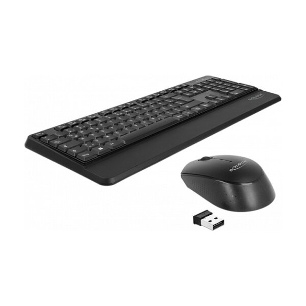 USB Tastatur und Maus Set 2,4 GHz kabellos schwarz (Handballenauflage)