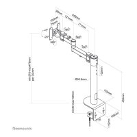 Neomounts FPMA-D960BLACKPLUS Tischhalterung für Breitbildmonitore und curved Monitore bis 49" (124 cm) - Schwarz