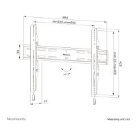 Wandhalterung für 40-82" Bildschirme 70KG WL30S-850BL16 Neomounts