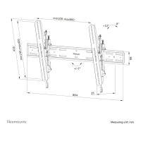 Neomounts WL35S-850BL18 neigbare Wandhalterung für 43-98" Bildschirme - Schwarz