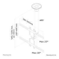 Deckenhalterung für Flachbildschirme/Fernseher bis 60" (152 cm) 35KG FPMA-C400BLACK Neomounts
