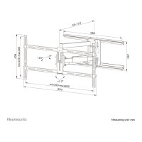 Neomounts WL40-550BL18 bewegliche Wandhalterung für 43-75" Bildschirme - Schwarz