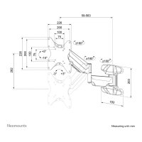 Neomounts Wandhalterung, voll beweglich, für 23-42" Bildschirme 30KG WL70-550BL12