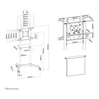 Mobiler Bodenständer für Flachbild-Fernseher bis 70" (178 cm) 70KG NS-M1250BLACK Neomounts