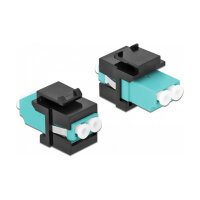 Keystone Modul LC Duplex Buchse zu LC Duplex Buchse aqua / schwarz