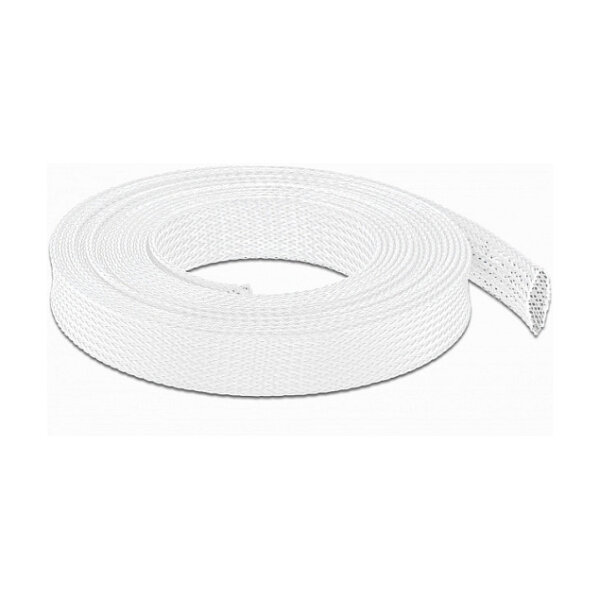 Geflechtschlauch dehnbar 10 m x 19 mm weiß