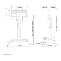 Motorisierter Bodenständer für Flachbild-Fernseher bis 100" 150KG PLASMA-M2500SILVER Neomounts