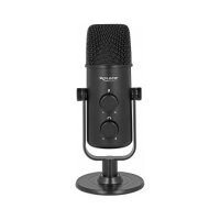 Multifunktionales Doppelkapsel USB Mikrofon mit 3,5 mm Klinken Kopfhöreranschluss und Lautstärkeregler + Quick-Mute Funktion