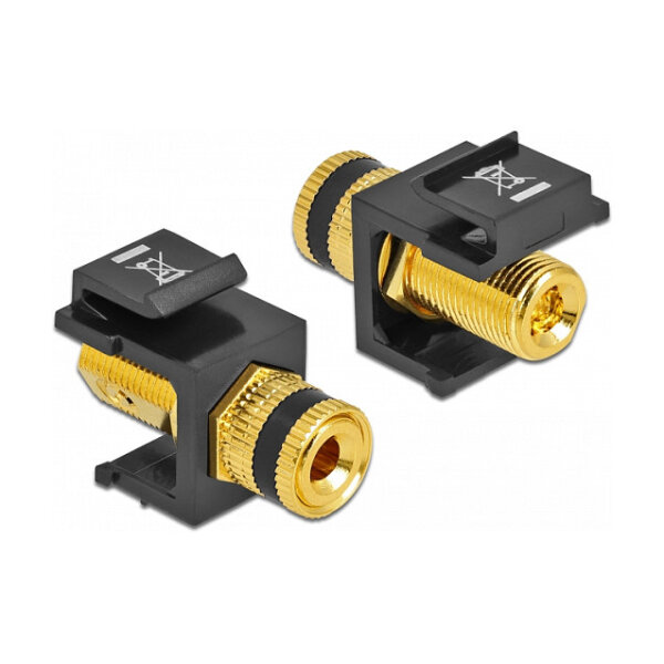 Keystone Modul Polklemme > Gewindebuchse schwarz / schwarz