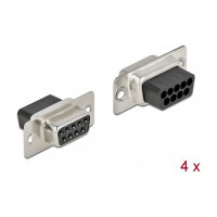 D-Sub 9 Pin Crimp Buchse, Metall, 4 Stück