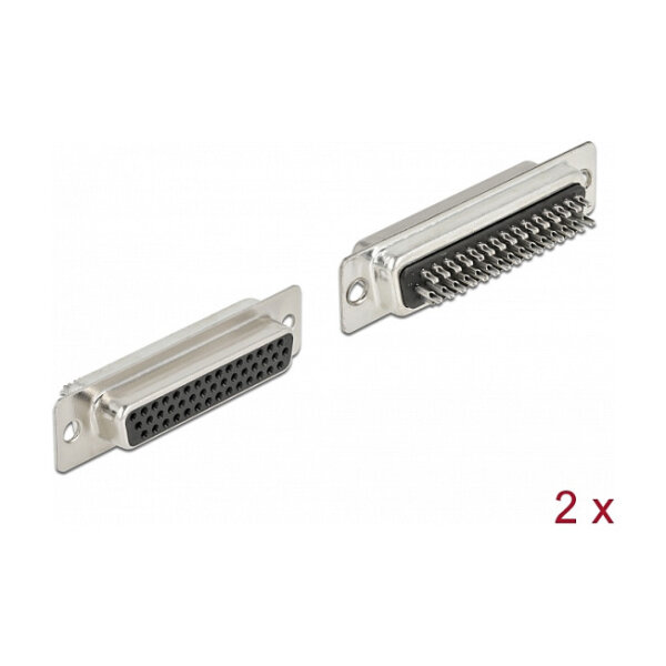 D-Sub HD 44 Pin Buchse Metall, Lötversion, 2 Stück