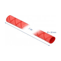 Schrumpfschlauch X-Muster rutschfest 1 m x 20 mm rot