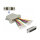 D-Sub HD 44 Pin Crimp Stecker zu 2 x RJ45 Buchse mit Montagesatz beige