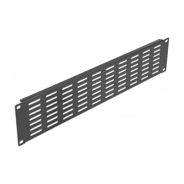 19? Netzwerkschrank Panel mit Lüftungsschlitzen horizontal 2 HE schwarz