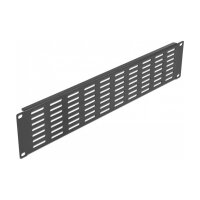 19? Netzwerkschrank Panel mit Lüftungsschlitzen horizontal 2 HE schwarz