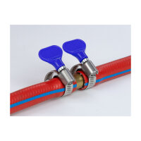 Schlauchschelle Edelstahl 400 SS mit Flügelmutter 10 - 16 mm 5 Stück blau