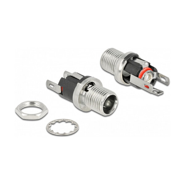 Steckverbinder DC 5,5 x 2,5 x 12,0 mm Buchse zum Einbau Lötversion
