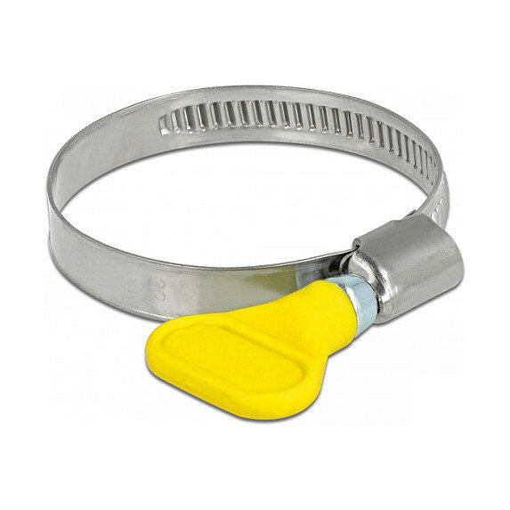 Schlauchschelle Edelstahl 400 SS mit Flügelmutter 32 - 50 mm 5 Stück gelb
