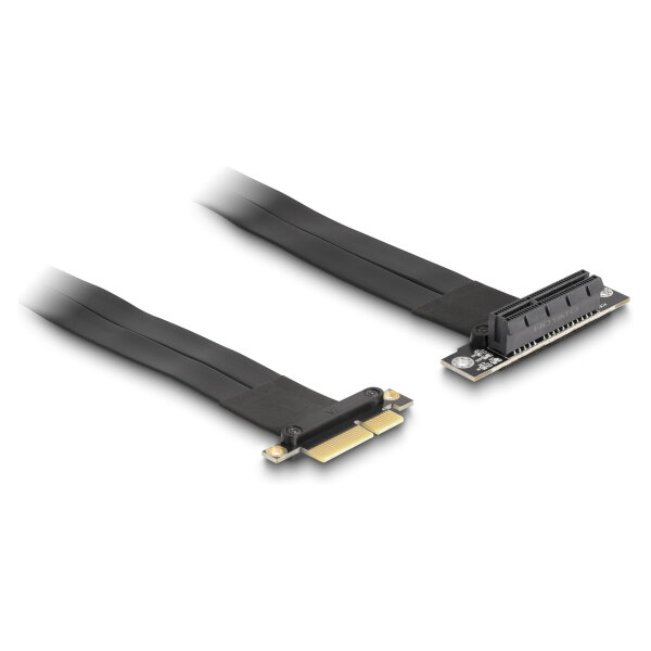 Riser Karte PCI Express x4 Stecker zu x4 Slot 90° gewinkelt mit Kabel 60 cm