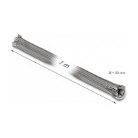 Geflechtschlauch mit Reißverschluss hitzebeständig 1 m x 30 mm grau