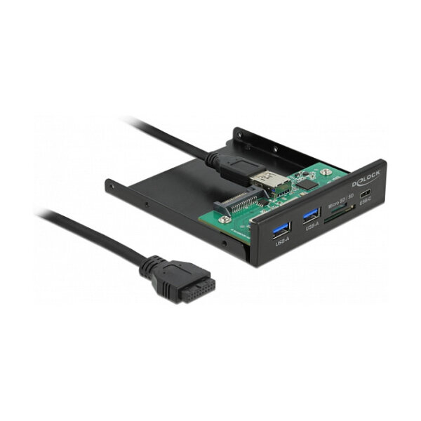 Front Panel 3.5? USB 5 Gbps 1 x USB Type-C™ + 2 x USB Typ-A + SD und Micro SD Slot