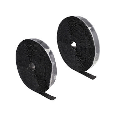 Strapazierfähiges Klettband selbstklebend mit Haft- und Flauschband L 15 m x B 25 mm schwarz