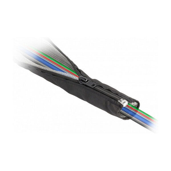 EMV Abschirmgeflechtschlauch mit Reißverschluss hitzebeständig 1 m x 25 mm schwarz