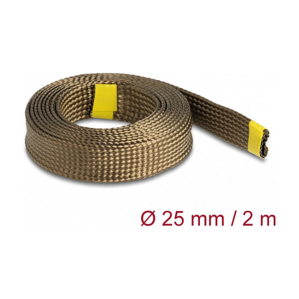 Geflechtschlauch aus Basalt Fasern 2 m x 25 mm braun