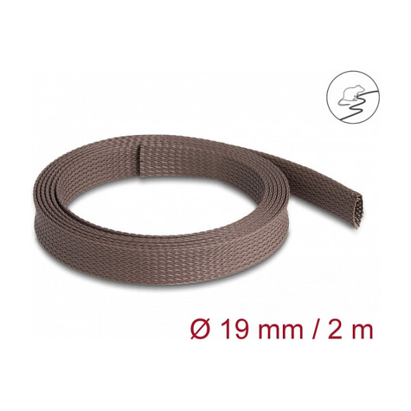 Geflechtschlauch nagerfest dehnbar 2 m x 19 mm braun