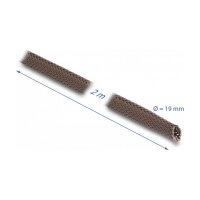 Geflechtschlauch nagerfest dehnbar 2 m x 19 mm braun