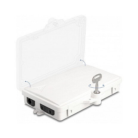 LWL Verteilerbox für Innen- und Außenbereich IP65 wasserfest abschließbar 2 Port weiß