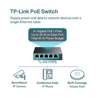 5P TP-LINK TL-SG105PE PoE+