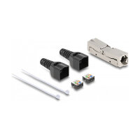 RJ45 Verbinder LSA zu LSA mit Knickschutztülle Cat.6A werkzeugfrei
