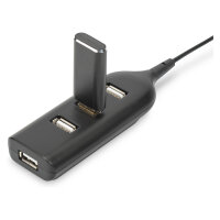 DIGITUS USB-Hub 4-Port 2.0->4xA2.0 integr. Kabel schwarz