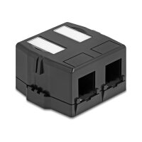 Keystone Leergehäuse 2 Port mit magnetischer Unterseite, schwarz