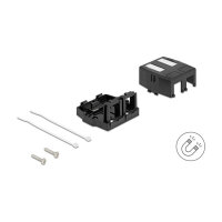 Keystone Leergehäuse 2 Port mit magnetischer Unterseite, schwarz