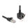 Netzwerk Verlängerungskabel RJ45 Stecker zu RJ45 Buchse 90° gewinkelt Cat.6 F/UTP 0,25 m schwarz