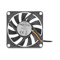 Axiallüfter 12 V DC, 70 x 70 x 10 mm schwarz
