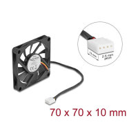 Axiallüfter 12 V DC, 70 x 70 x 10 mm schwarz