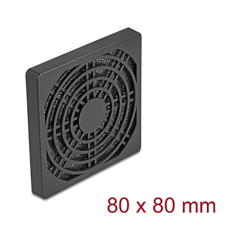 Lüftergitter mit Staubfilter 80 x 80 mm schwarz