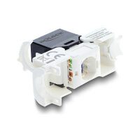 Keystone Modul RJ45 Buchse zu LSA Cat.6 UTP mit Verschlussclip und kabelbinderfrei