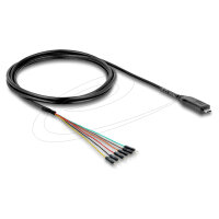 Konverter USB 2.0 Type-C™ zu UART TTL (3,3 V) Schnittstelle mit 6 x Pfostenstecker TX/RX/CTS/RTS und 5 V Ausgangsspannung 1,8 m