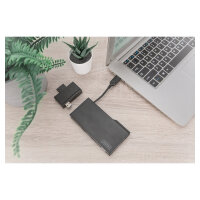 D Digitus Dockingstation Travel VGA HDMI Grey