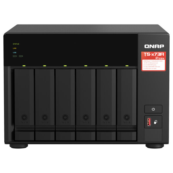 QNAP TS-673A NAS-Server 6Schächte AMD Ryzen Embedded V1500B 2.2 GHz SATA 6Gb/s