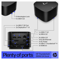 D HP Thunderbolt 280W G4 Dock with Combo Cable für Notebook und mobile Workstation