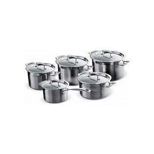 Le Creuset 3-Ply Topfset fünfteilig, silber