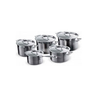 Le Creuset 3-Ply Topfset fünfteilig, silber