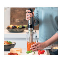 Houshold MultiQuick 7 Stabmixer MQ 7045X (schwarz/edelstahl, 1.000 Watt, mit Eis-Crusher, Zerkleinerer, Schneebesen)