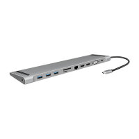 LogiLink UA0373 USB-C 11-in-1 PD 100W DockingStation Silber